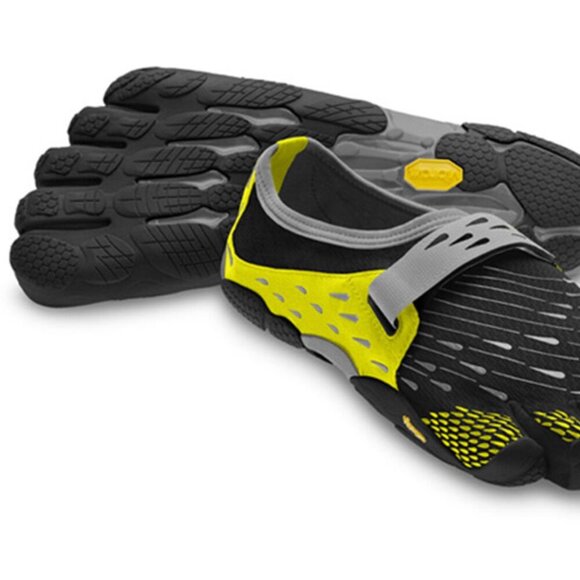Vibram Men's Five-Fingers Black Yellow SeeYa Barefoot Running Shoes - Picture 2 of 5